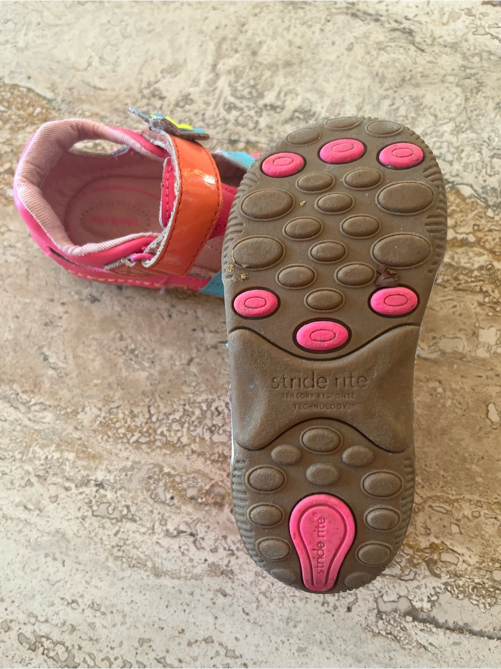 Stride Rite Pink Multi-Color Toddler Sandals - Picture 3 of 3